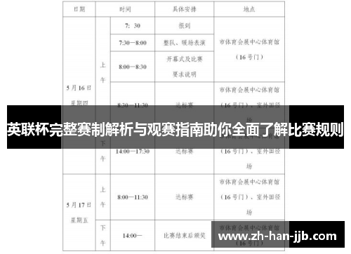 英联杯完整赛制解析与观赛指南助你全面了解比赛规则